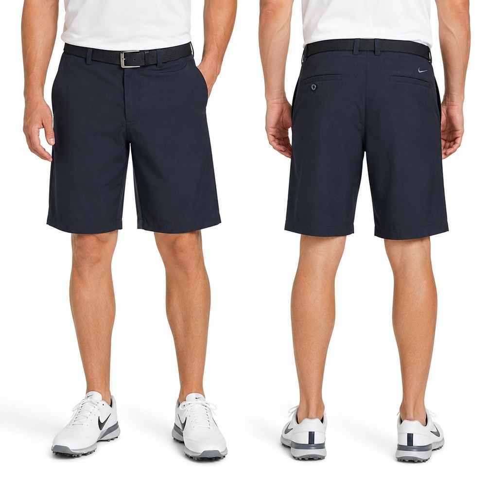 Nike Golf Shorts Mens 30 Dri-FIT Navy Blue Flat Front Performance Shorts